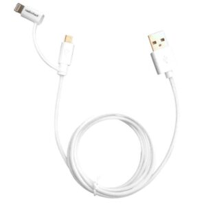 1202240 Cable 2 en 1 Lightning + Micro USB 90 cm Blanco – RadioShack