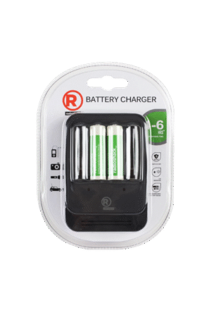 Cargador de baterías 4 posiciones con 2 baterías AA – RadioShack