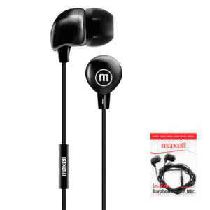 Audífonos IN-BAX con micrófono negros – Maxell