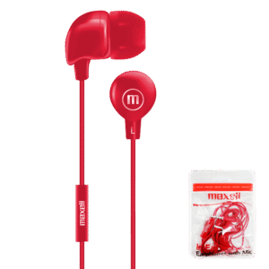 Audífonos IN-BAX con micrófono rojos – Maxell