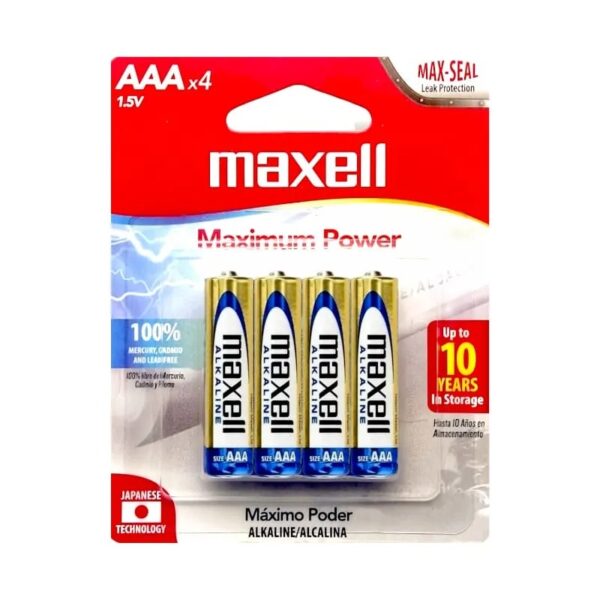 Pilas alcalinas AAA LR03 x4 – Maxell