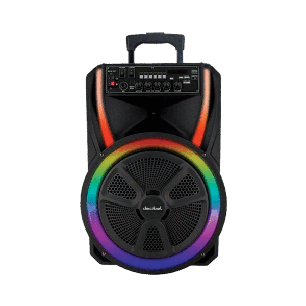 LS204 Parlante Torre 12” 100W con Luces LED, FM, USB y Control Remoto - Decibel