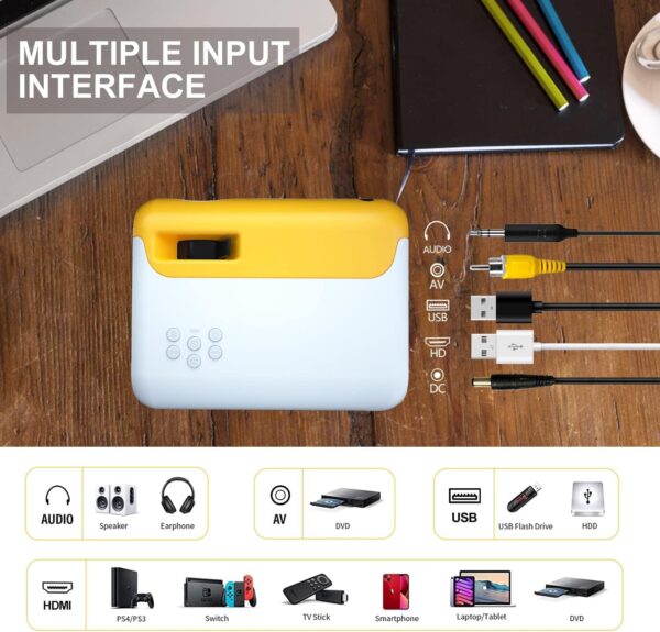 Mini proyector portátil con WiFi Salange Pico HD 1080p compatible con LED/LCD para iPhone – Salange