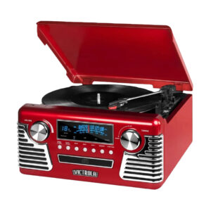Tocadiscos Retro Color Rojo Estilo Ferrari con Bluetooth - Victrola